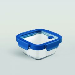 กล่องแก้วถนอมอาหาร REGO Box Square Blue Tide 520ML